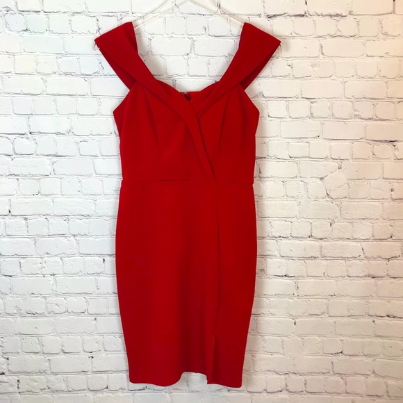Sexy Cherry Red Off the Shoulder Dress SZ Large - Picture 1 of 9